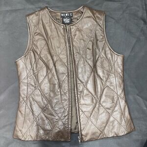 Mix It Brown leather zip vest-4